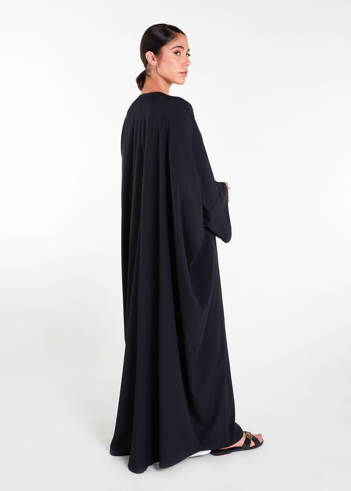 Chequered Cuff Open Abaya - Final Sale
