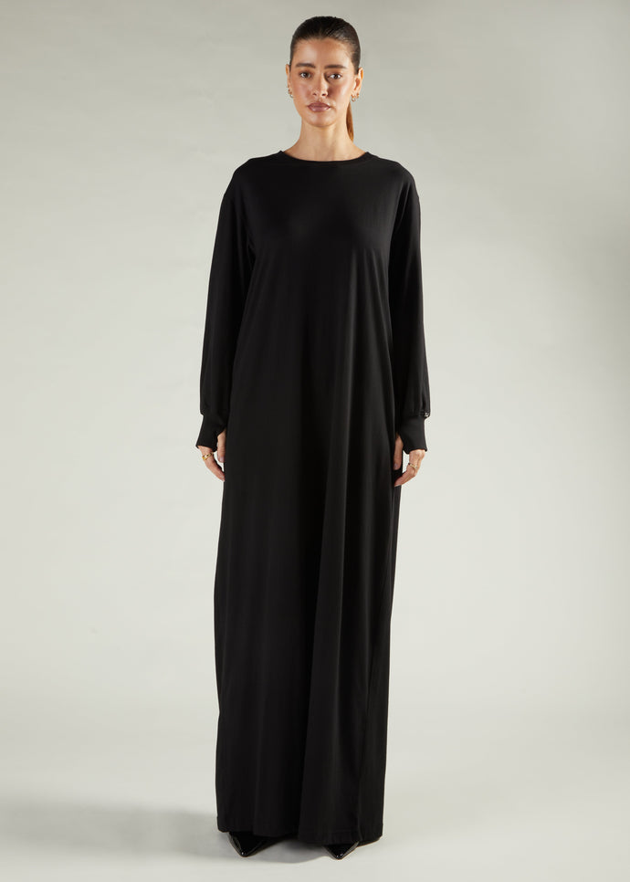 Long Tee Abaya Black